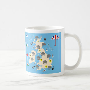 Caneca De Café Mapa das Previsões Meteorológicas Britânicas