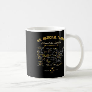 Caneca De Café Mapa de 63 Parques Nacionais Us Parque Retro Vinta