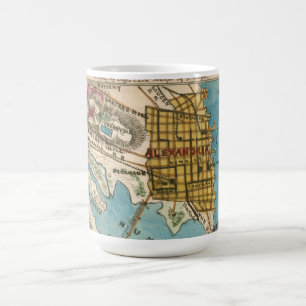 Caneca De Café Mapa de Alexandria VA e cidades vizinhas