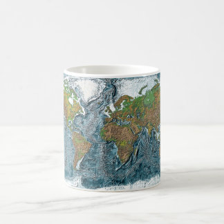 Caneca De Café Mapa de alivio da terra