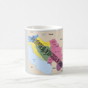 CANECA DE CAFÉ MAPA DE ANTIGA JUGOSLÁVIA