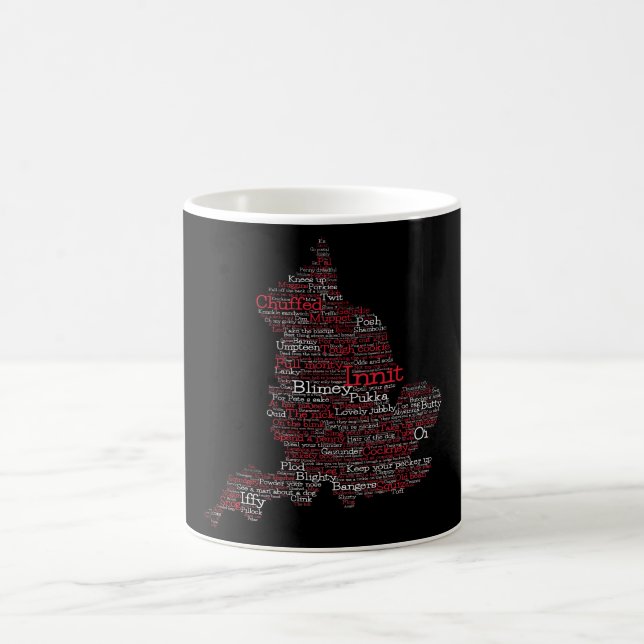 Caneca De Café Mapa de Arte do Word Britânico Slang (Centro)