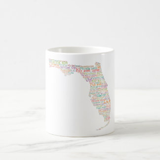 Caneca De Café Mapa de Artes do Word para Slang na Flórida EUA