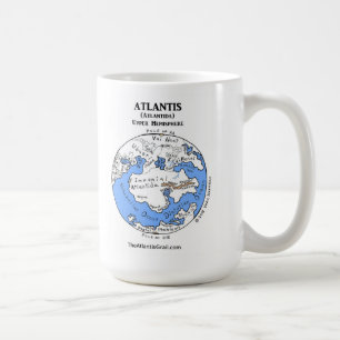 Caneca De Café Mapa de Atlântida - Ambos Hemisférios - Mug Clássi