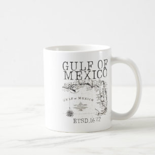 Caneca De Café Mapa De Bandeiras Do Golfo Do México, Funny Améric