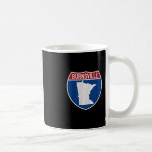 Caneca De Café Mapa de Burnsville Minnesota Sinal de Estrada Inte