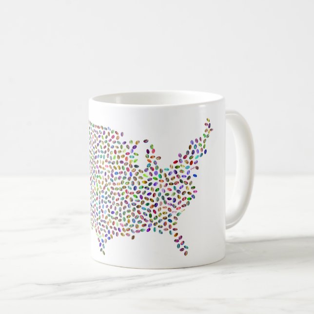 Caneca De Café Mapa de Café da América (Frente Esquerda)