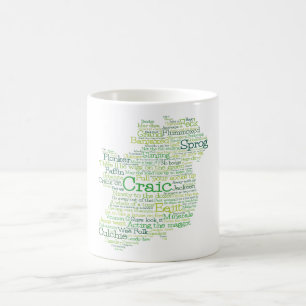 Caneca De Café Mapa de Café em irlandês para Arte em gíria