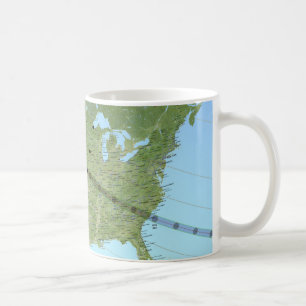 Caneca De Café Mapa de Caminho do Eclipse Solar Total 2017