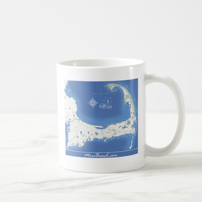 Caneca De Café Mapa de Cape Cod (Direita)