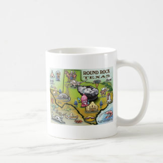 Caneca De Café Mapa de Cartoons do Round Rock Texas