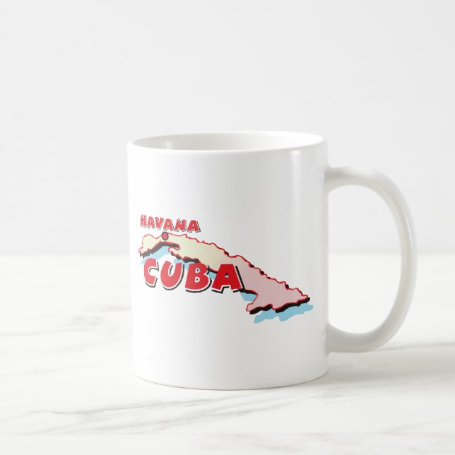 Caneca De Café Mapa de Cuba (Direita)