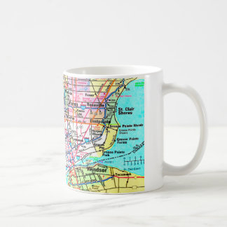 Caneca De Café Mapa de Detroit do metro