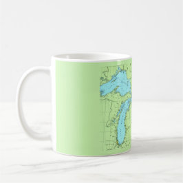 Caneca De Café Mapa de Excelentes Azul e Verde Mug