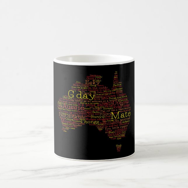 Caneca De Café Mapa de gírias Aussie Edição Especial do Bushfire (Centro)