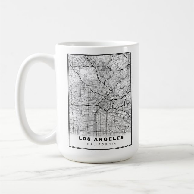 Caneca De Café Mapa de Los Angeles (Esquerda)