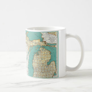Caneca De Café Mapa de Michigan do vintage