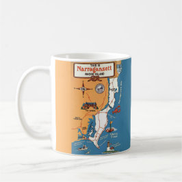 Caneca De Café Mapa de Narragansett Rhode Island