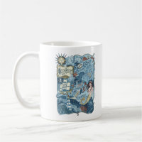 Mapa de Navegação Náutica Vintage Bússola