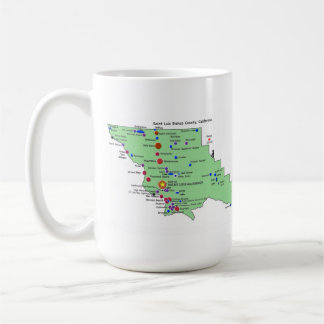 Caneca De Café Mapa de Nomes de Local do SLO com Traduções em Ing