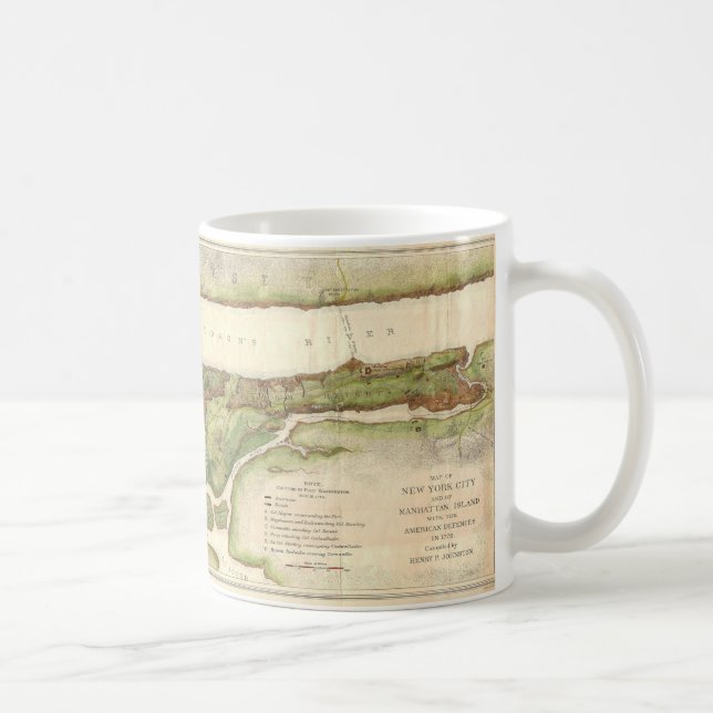 Caneca De Café Mapa de Nova Iorque durante o mapa revolucionário  (Direita)