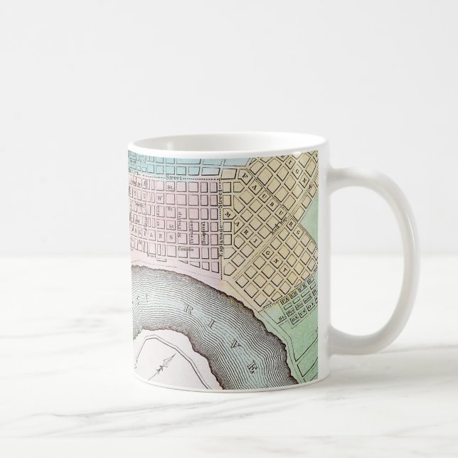 Caneca De Café Mapa de Nova Orleães, 1837 (Direita)