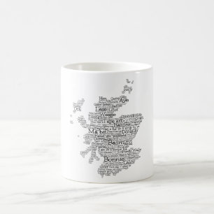 Caneca De Café Mapa de Palavras de Slang Escocês