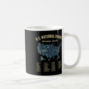 Caneca De Café Mapa de Parques Nacionais EUA Camping Hiking Outdo