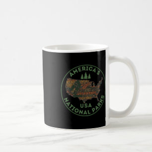 Caneca De Café Mapa de Parques Nacionais Viagens de Acampamento a