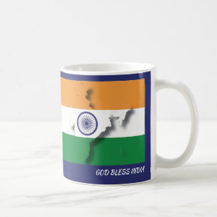 Caneca De Café MAPA DE PAVILHÃO INDIA - Escritura personalizada A