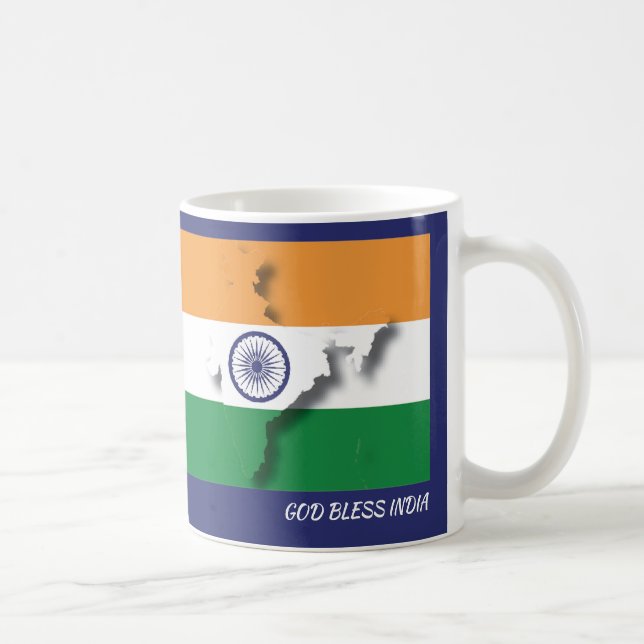 Caneca De Café MAPA DE PAVILHÃO INDIA - Escritura personalizada A (Direita)