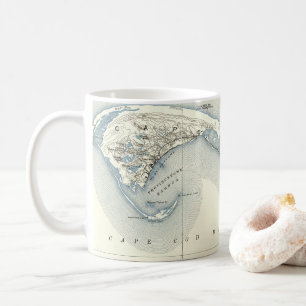 Caneca De Café Mapa de Provincetown Cape Cod Massachusetts