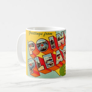 Caneca De Café Mapa de Saudações de Point Pleasant Beach NJ