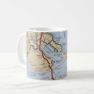Caneca De Café Mapa de Sausalito Mill Valley