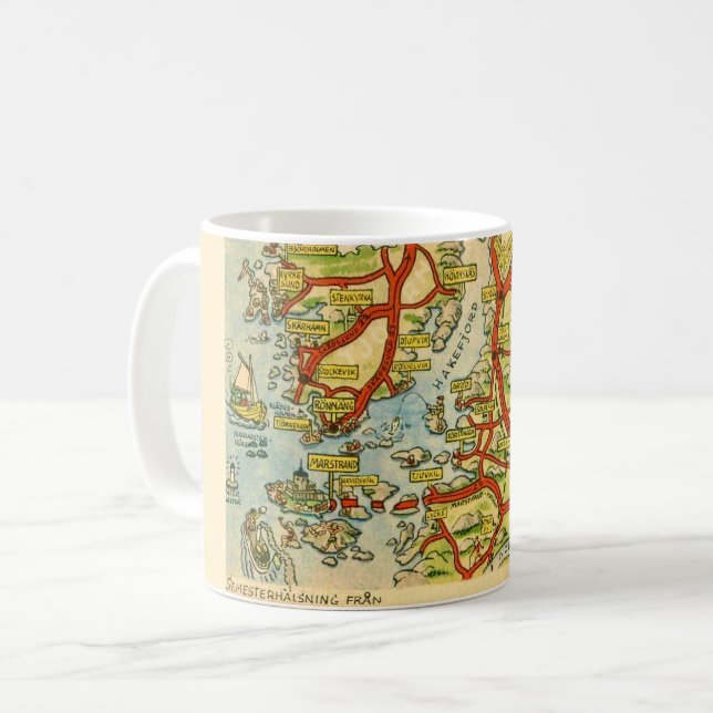 Caneca De Café Mapa de Semesterhalsning Fran Suecia Mug (Frente Esquerda)