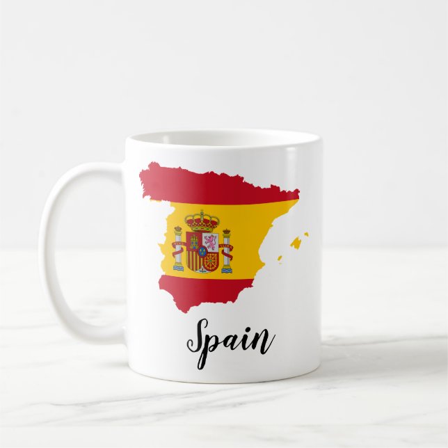 Caneca De Café Mapa de Sinalizador de espanha (Esquerda)