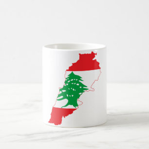 Caneca De Café Mapa de Sinalizador do Líbano