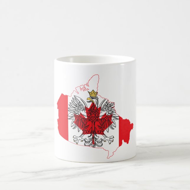 Caneca De Café Mapa de Sinalizador do Polônia Canadá (Centro)