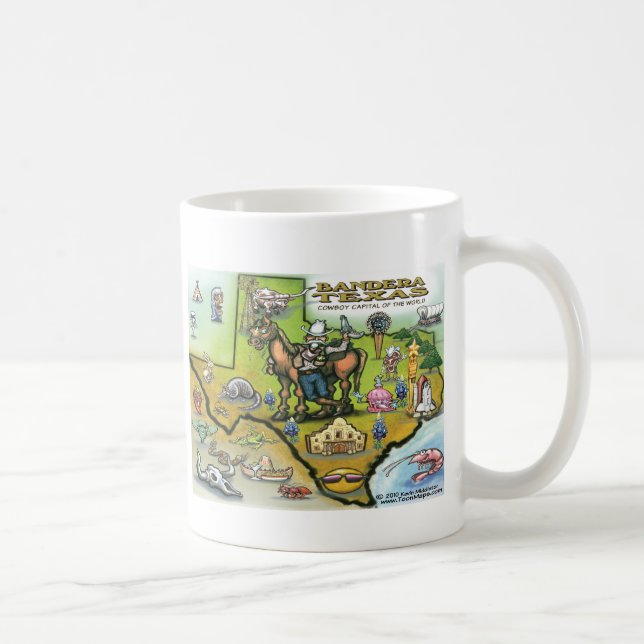 Caneca De Café Mapa de TEXAS de bandera (Direita)