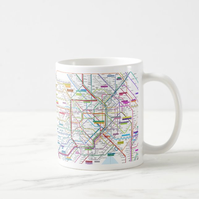 Caneca De Café Mapa de Tokyo (Direita)