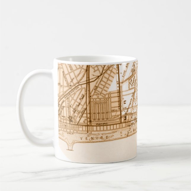 Caneca De Café Mapa de Veneza Beach Los Angeles Mug (Esquerda)