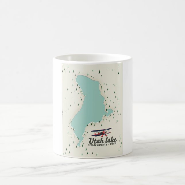 Caneca De Café Mapa de viagem do Utah Lake, Utah (Centro)