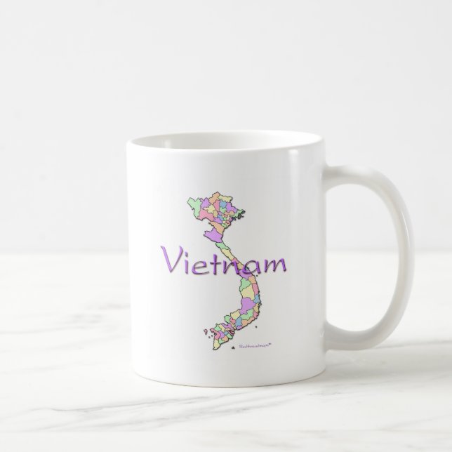 Caneca De Café Mapa de Vietnam (Direita)