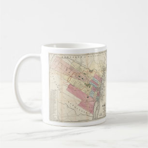 Caneca De Café Mapa de Vintage de Albany NY (1874)