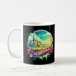 Caneca De Café Mapa de Vintage em Nebraska - Retrai-nos estado