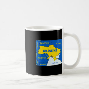 Caneca De Café Mapa Desenhado à Mão da Ucrânia