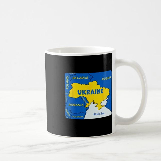 Caneca De Café Mapa Desenhado à Mão da Ucrânia (Direita)