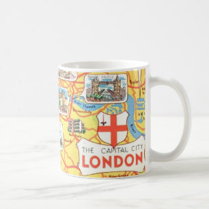 Caneca De Café Mapa divertido da London England Mug