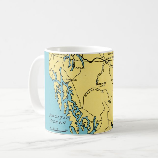 Caneca De Café Mapa do Alaska - Cartaz (Frente Esquerda)