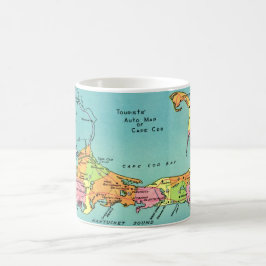 Caneca De Café Mapa do Antigo Cabo Cod